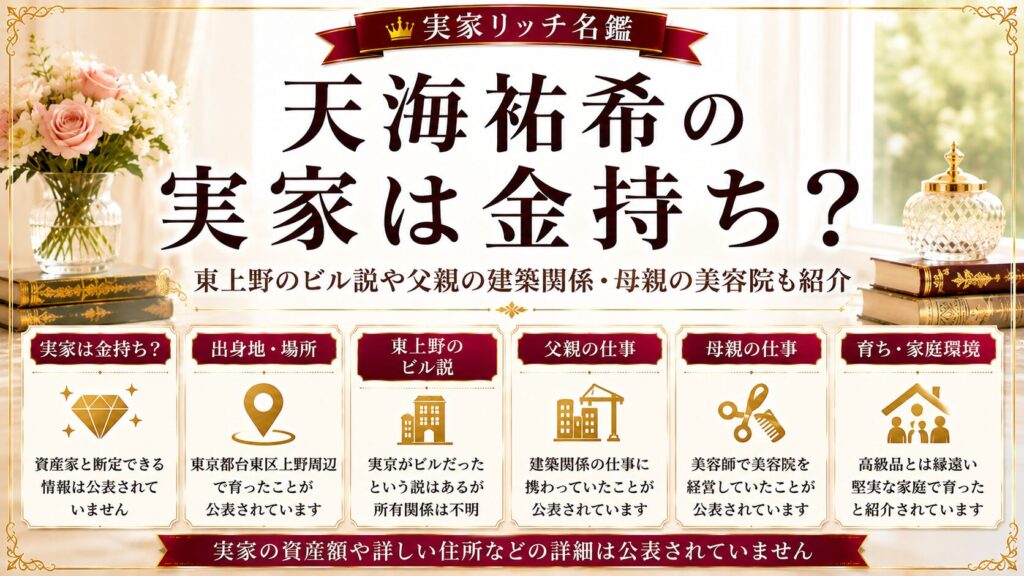 天海祐希の実家は金持ち？東上野のビル説や父親の建築関係・母親の美容院も紹介の記事のアイキャッチ画像