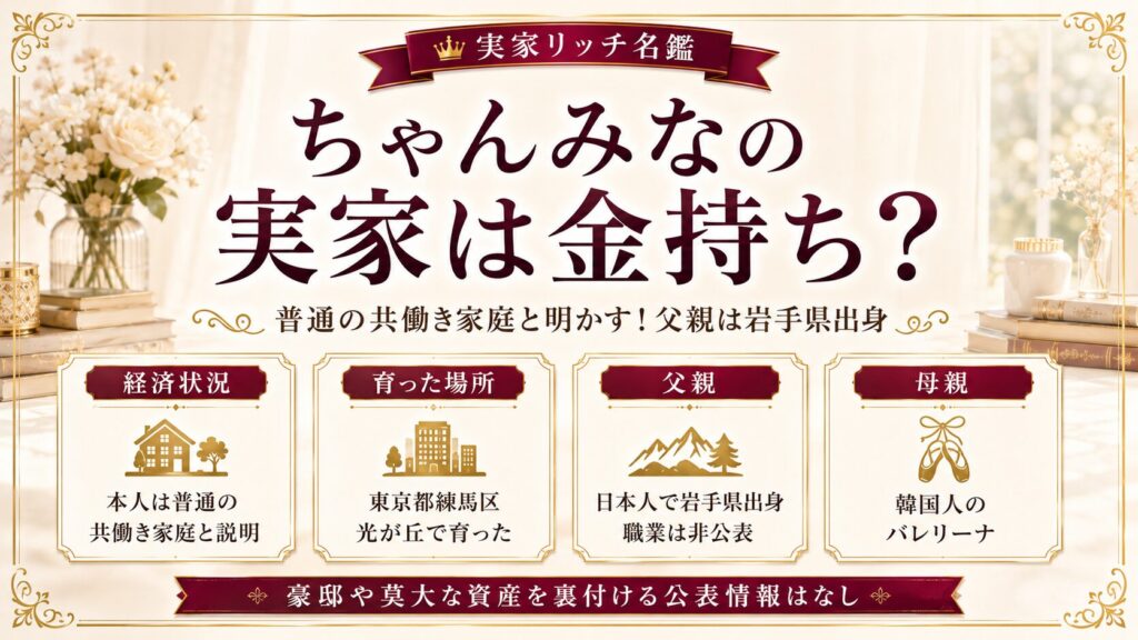 ちゃんみなの実家は金持ち？普通の共働き家庭と明かす！父親の実家は岩手？の記事のアイキャッチ画像