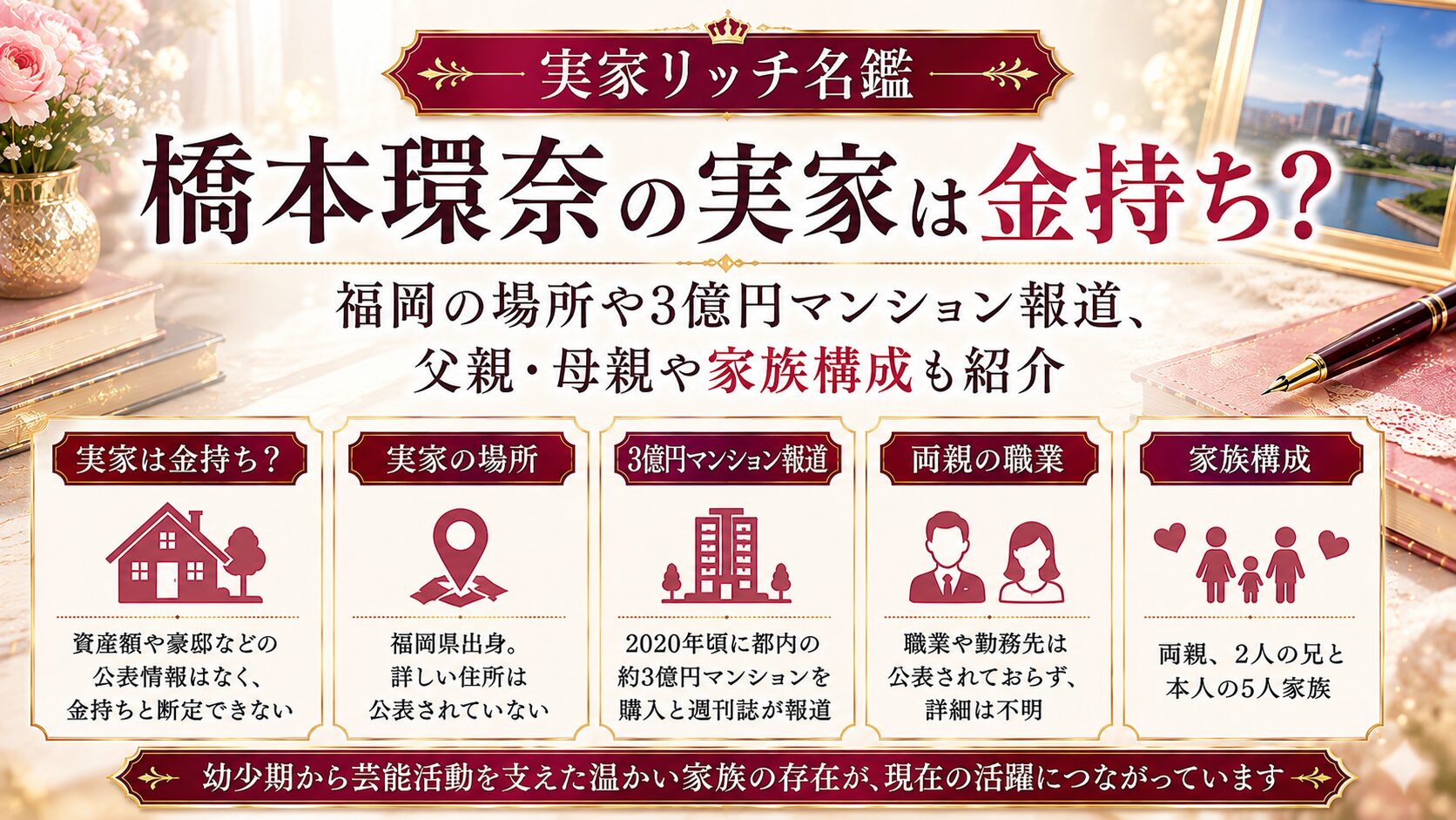 橋本環奈の実家は金持ち？福岡の場所や3億円マンション報道、家族構成も紹介の記事のアイキャッチ画像