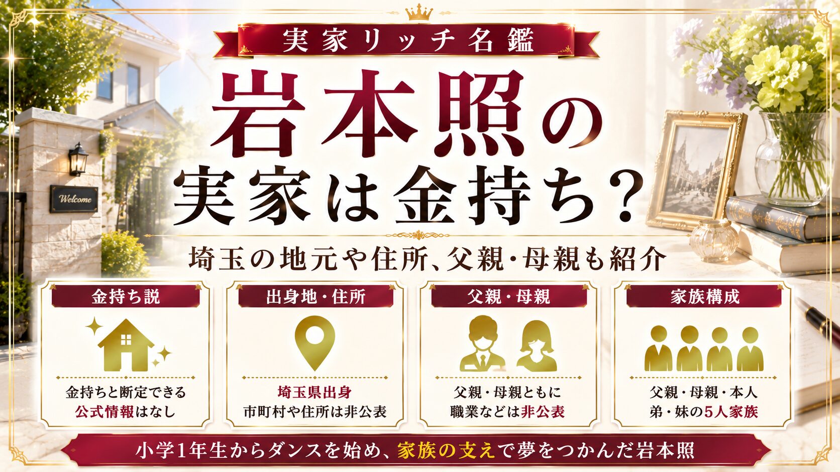 岩本照の実家は金持ち？埼玉の地元や住所、父親・母親も紹介の記事のアイキャッチ画像
