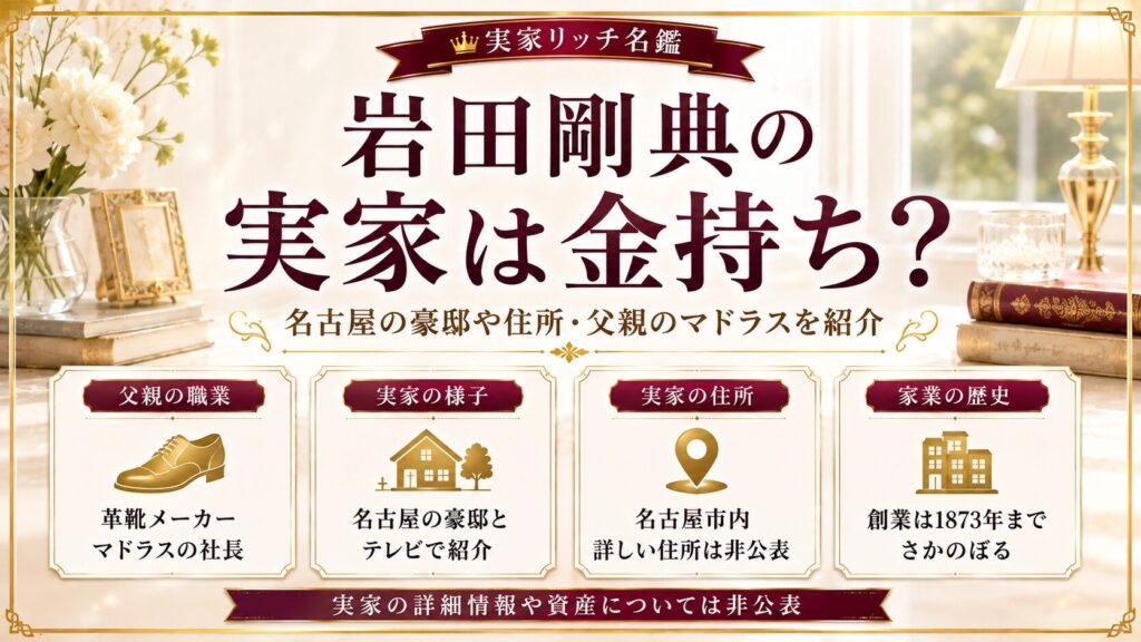 岩田剛典の実家は金持ち？名古屋の豪邸や住所・父親のマドラスを紹介の記事のアイキャッチ画像
