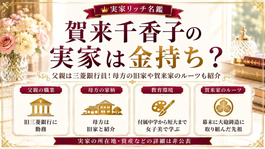 賀来千香子の実家は金持ち？父親は三菱銀行員！母方の旧家や賀来家のルーツも紹介の記事のアイキャッチ画像