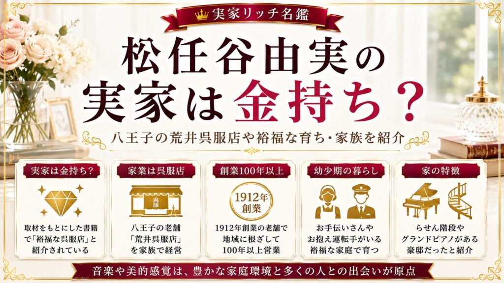 松任谷由実の実家は金持ち？八王子の荒井呉服店や裕福な育ち・家族を紹介の記事のアイキャッチ画像