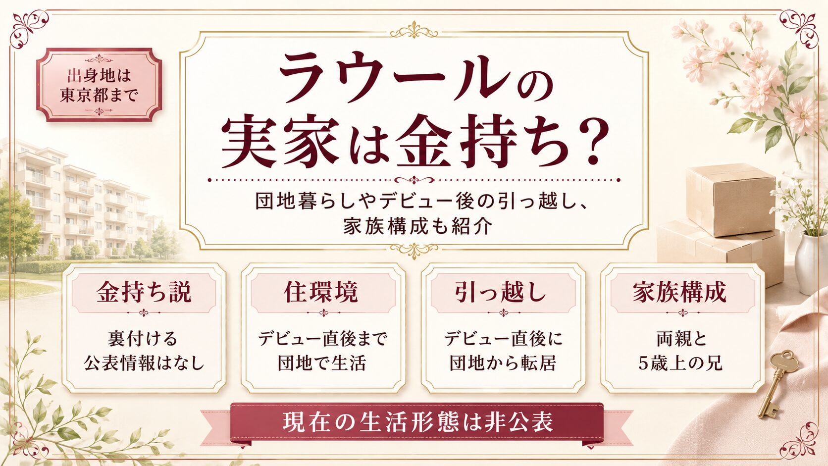 ラウールの実家は金持ち？団地暮らしやデビュー後の引っ越し、家族構成も紹介の記事のアイキャッチ画像