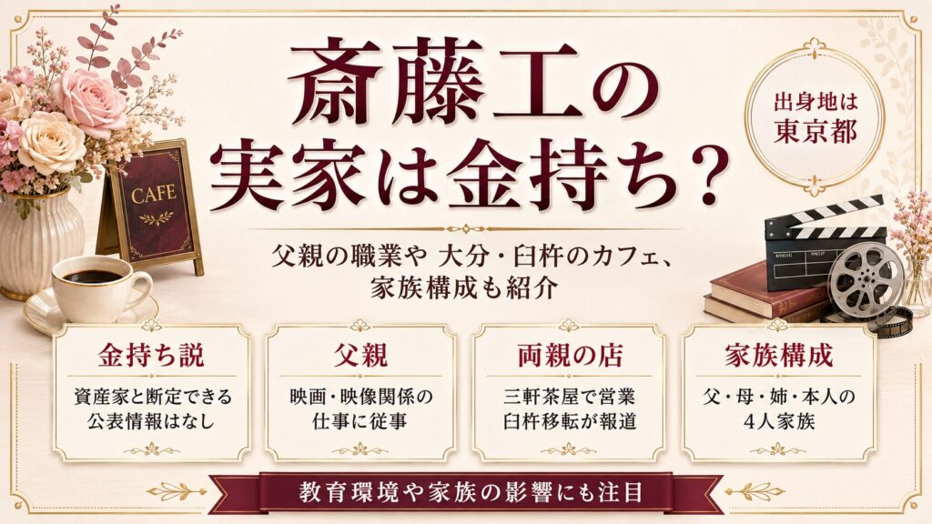 斎藤工の実家は金持ち？父親の職業や大分・臼杵のカフェ、家族構成も紹介の記事のアイキャッチ画像