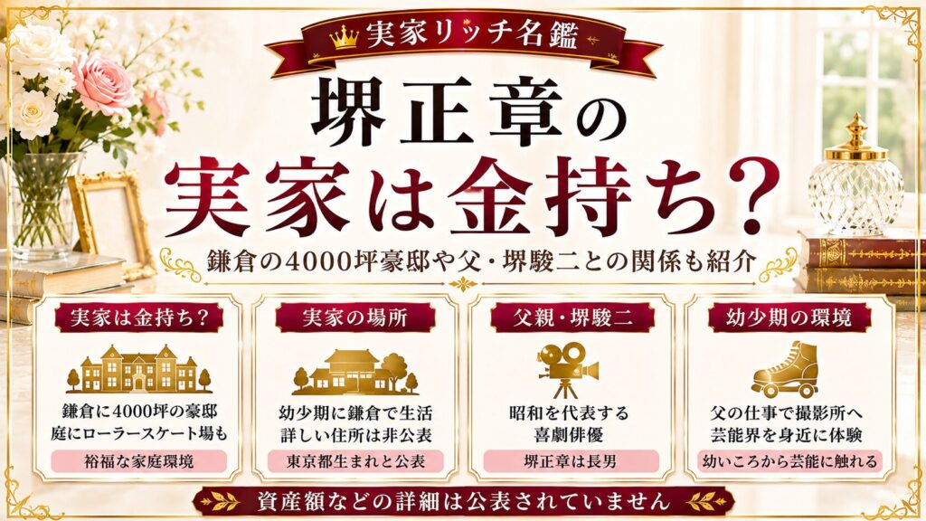 堺正章の実家は金持ち？鎌倉の4000坪豪邸や父・堺駿二との関係も紹介の記事のアイキャッチ画像