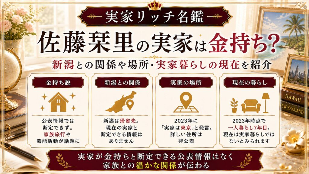 佐藤栞里の実家は金持ち？新潟との関係や場所・実家暮らしの現在を紹介の記事のアイキャッチ画像