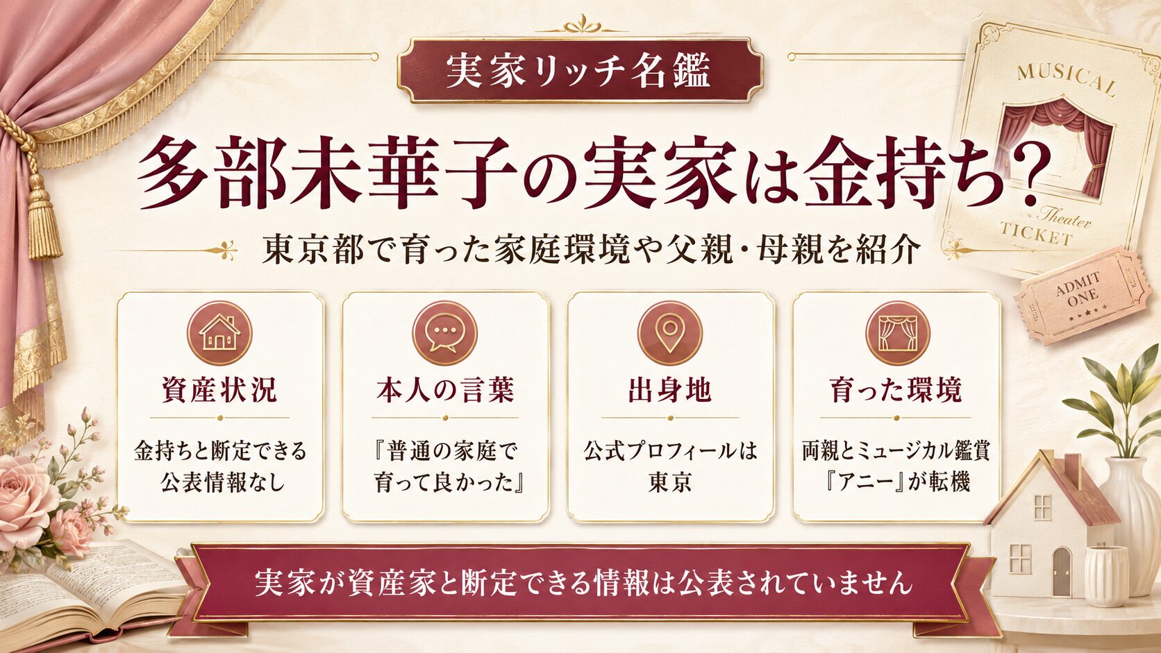多部未華子の実家は金持ち？東京都で育った家庭環境や父親・母親を紹介の記事のアイキャッチ画像