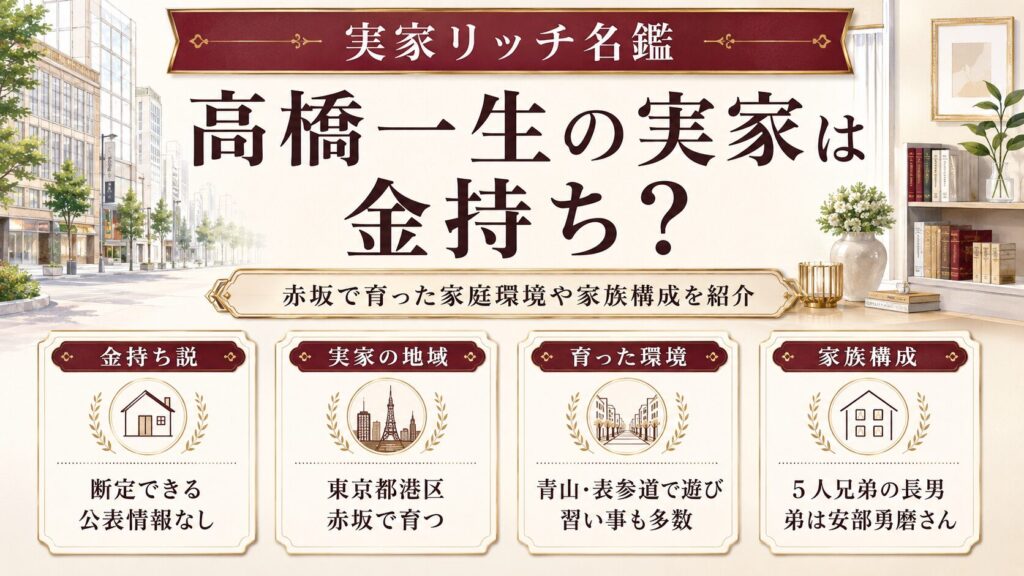 高橋一生の実家は金持ち？赤坂で育った家庭環境や家族構成を紹介の記事のアイキャッチ画像