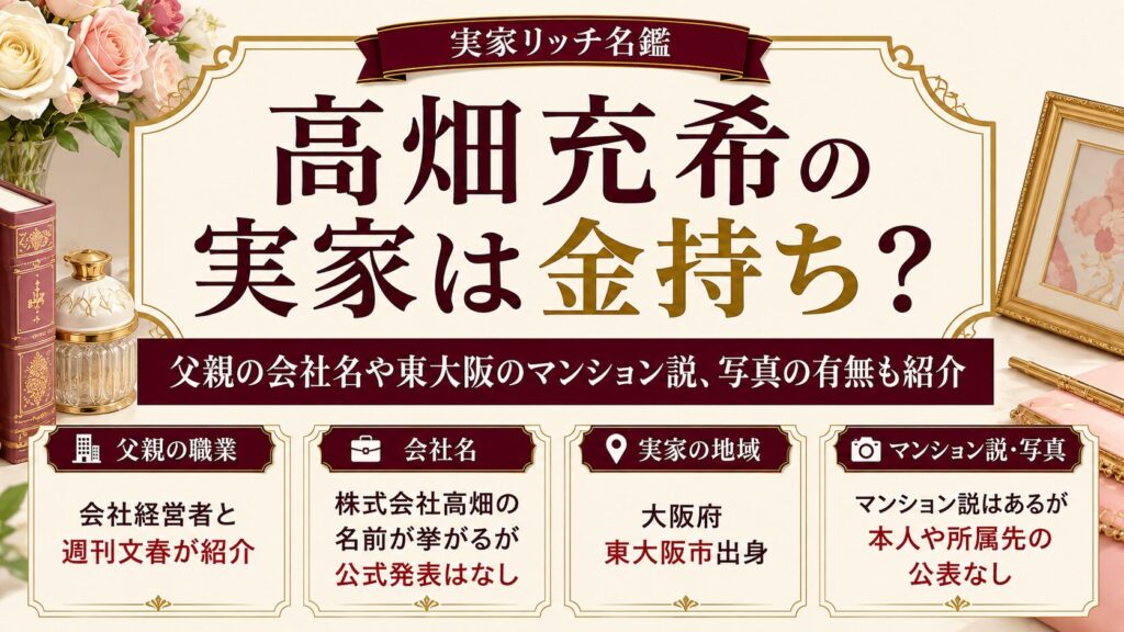 高畑充希の実家は金持ち？父親の会社名や東大阪のマンション説、写真の有無も紹介の記事のアイキャッチ画像