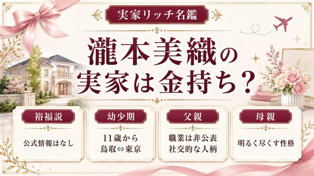 瀧本美織の実家は金持ち？鳥取から東京へ通った幼少期や父親・母親も紹介の記事のアイキャッチ画像