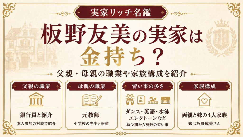 板野友美の実家は金持ち？横浜市泉区説や父親・母親の職業、家族構成を紹介の記事のアイキャッチ画像