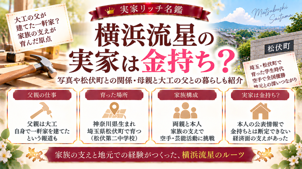 横浜流星の実家は金持ち？写真や松伏町との関係・母親と大工の父との暮らしも紹介の記事のアイキャッチ画像